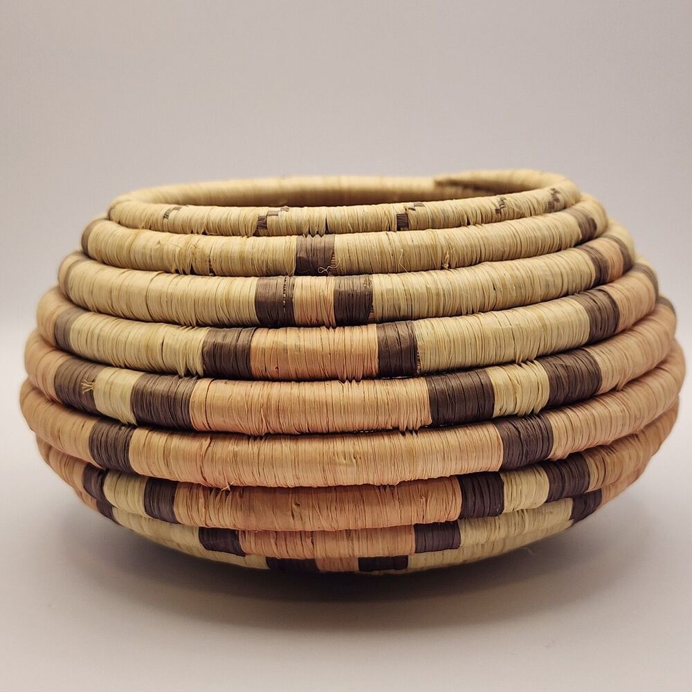 VTG South African Handwoven Coil Basket Bowl Shape Gift